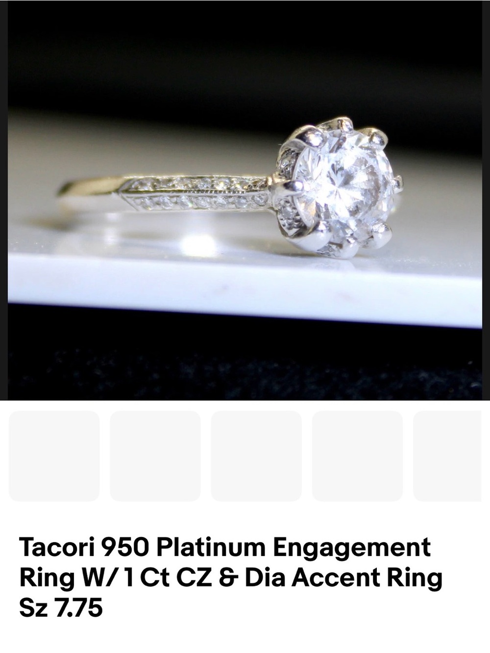 Tacori Platinum Solitaire Hidden Bloom Diamond Ring with center cz
